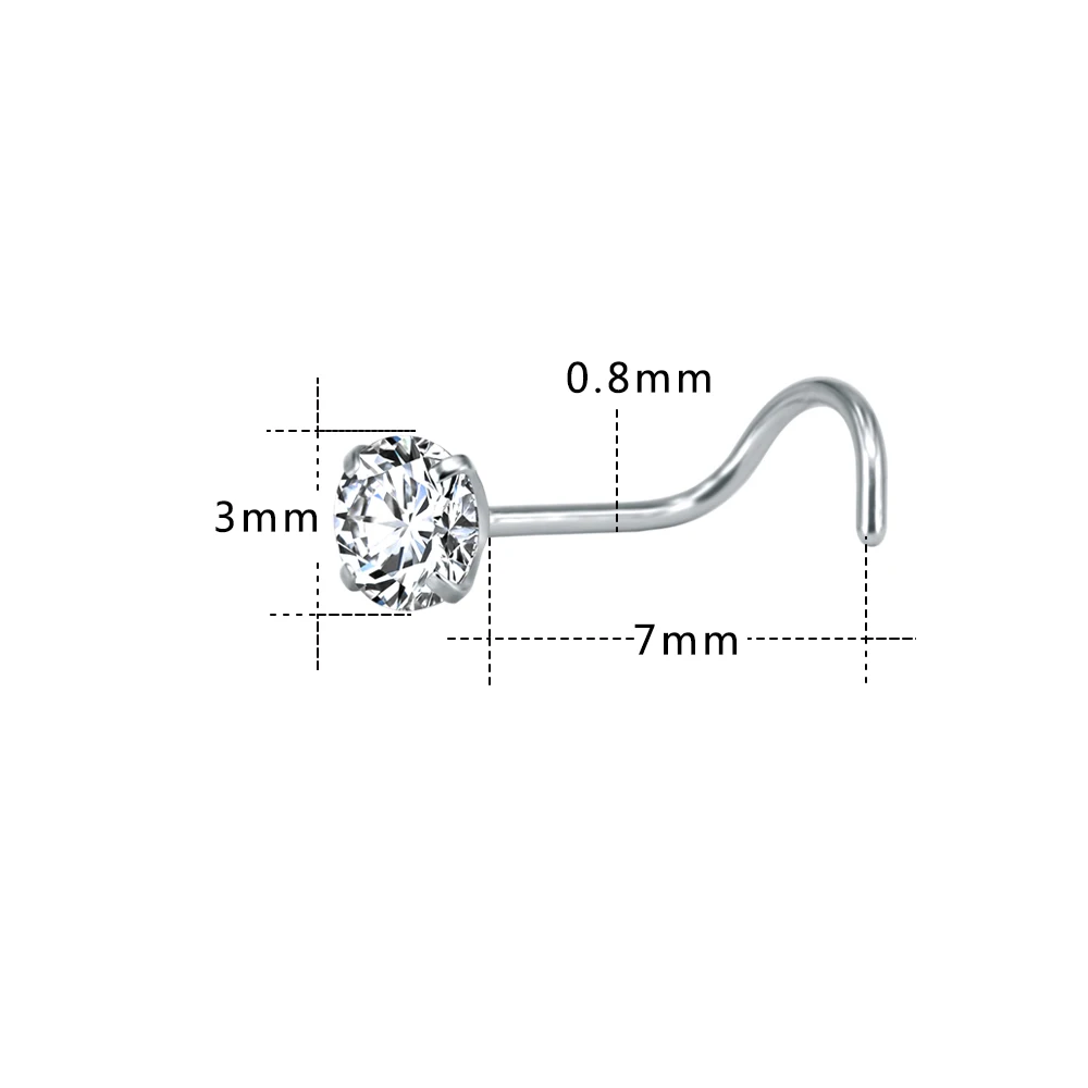Nose Rings Piercing Jewelry Nose Studs Body Piercing Earrings Body Piercing Jewelry Body Jewelry ZS 22g CZ Crystal Nose Studs Sets 12PCS/3PCS Nose Rings Studs Set Stainless Steel Piercing Screws Fashion Septum Rings