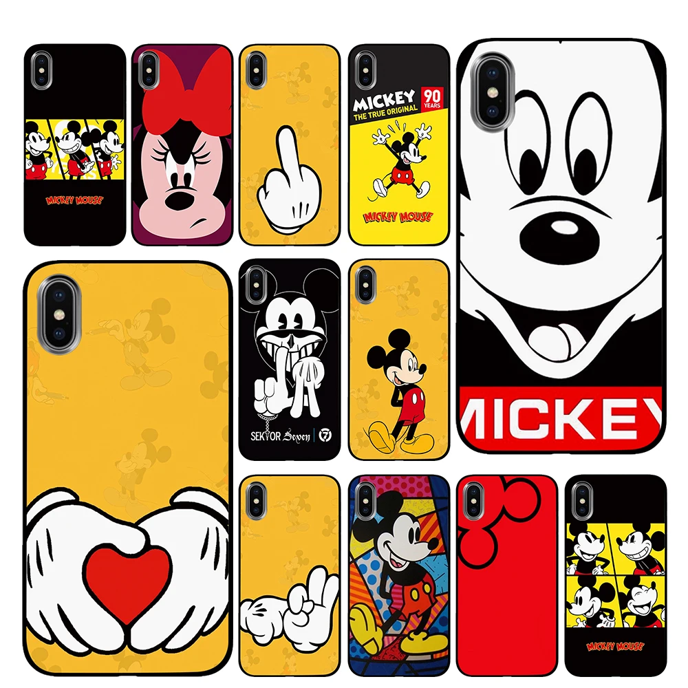 Микки Маус черный чехол ТПУ для iPhone 5 5S 6 6s 7 8 Plus X XS XR 11 Pro Max | Мобильные телефоны и