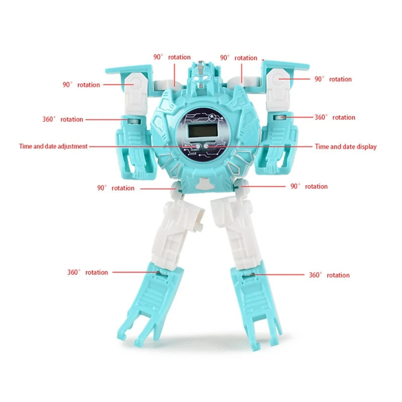 Новые Развивающие игрушки дети мультфильм деформации часы Электронный Робот Подарочная коробка# p