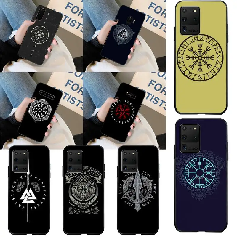 

HPCHCJHM Viking Vegvisir Odin Nordic Soft black Phone Case for Samsung S20 plus Ultra S6 S7 edge S8 S9 plus S10 5G