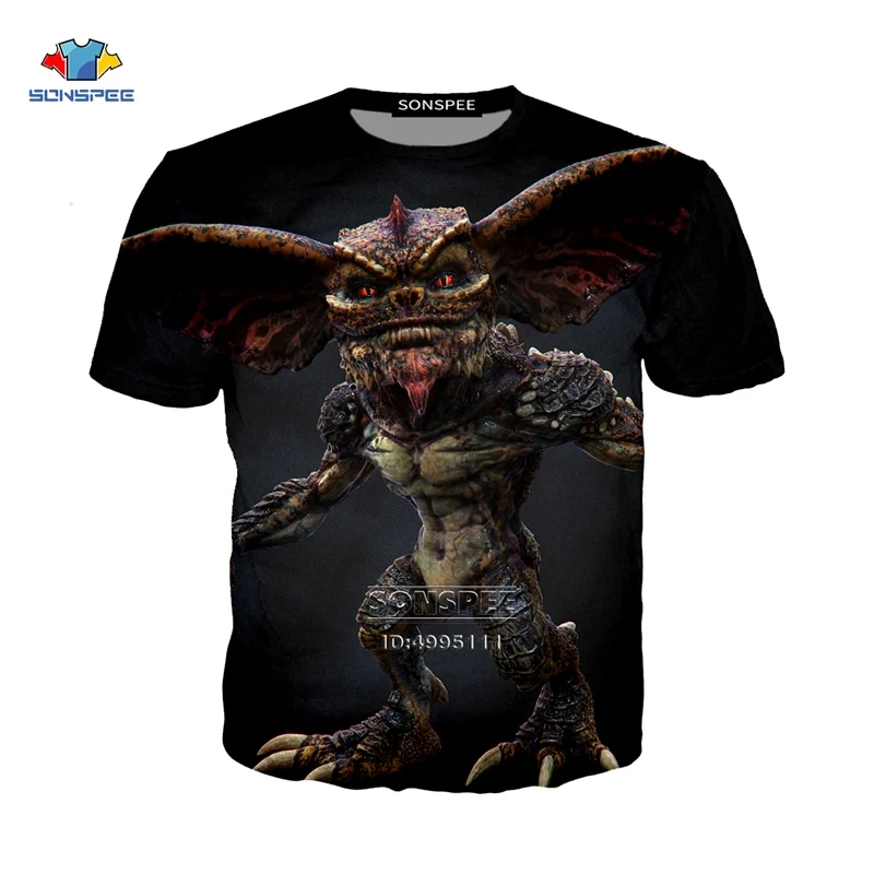 SONSPEE 3D Print Men Women Funny Movie Gremlins Monster Casual Harajuku T-shirt Summer Tshirt Youth Hip Hop Streetwear A1032 - Цвет: 18