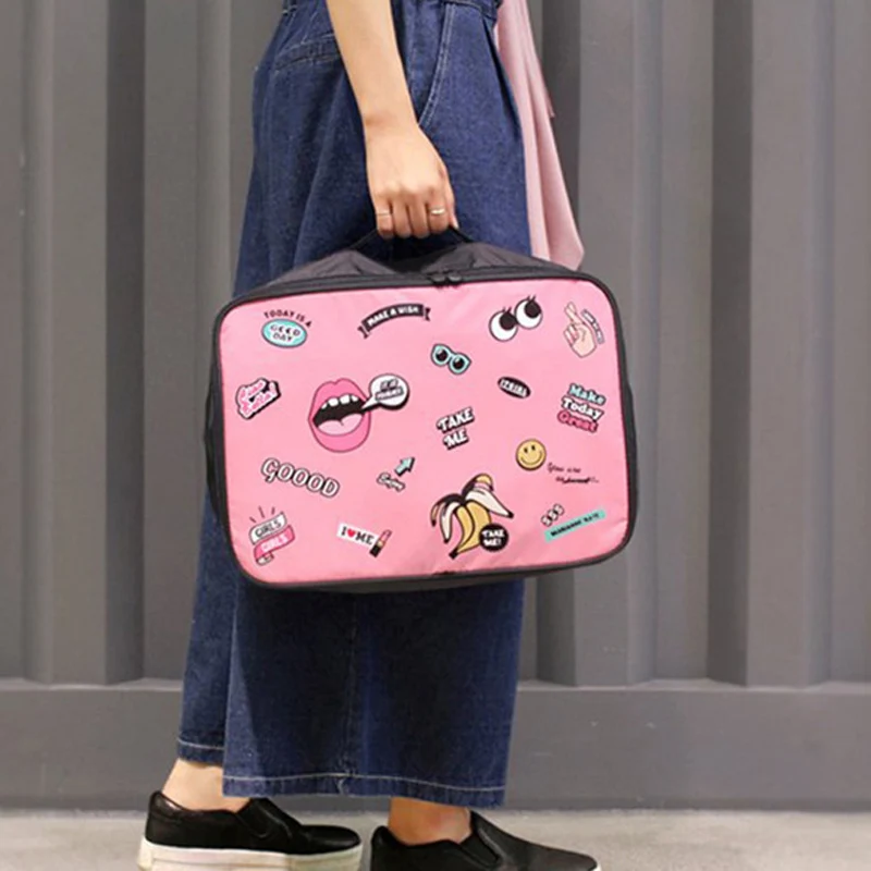 OLAGB Fashion Cartoon Cosmetic Bag Large Capacity Portable Toilet Bathroom Storage Organizer Waterproof Bag Accessories