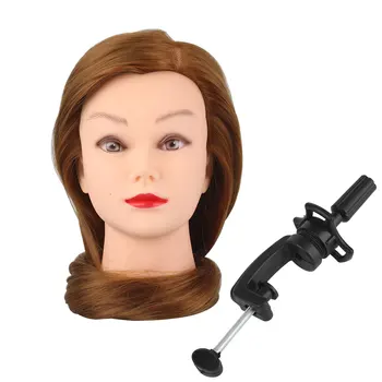

30% Real Hair Doll Mannequin Long Hair Training Silicone Head Stand Pole Women
