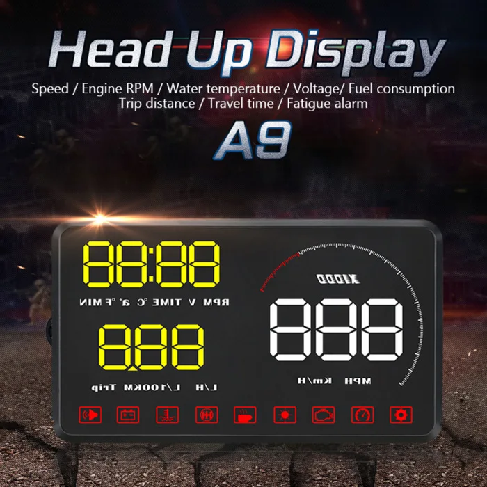 Автомобильный цифровой измеритель HUD Дисплей км/ч превышение скорости износ автомобиля сигнализация большой экран OE88
