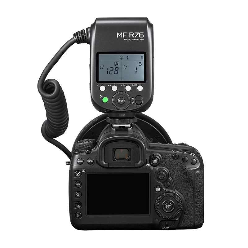 Godox MF-R76 RING76 매크로 LED 링 라이트, 매크로 스피드라이트 플래시 라이트, 캐논 니콘 카메라 DSLR 6D 7D 60D 70D 700D 650D 용