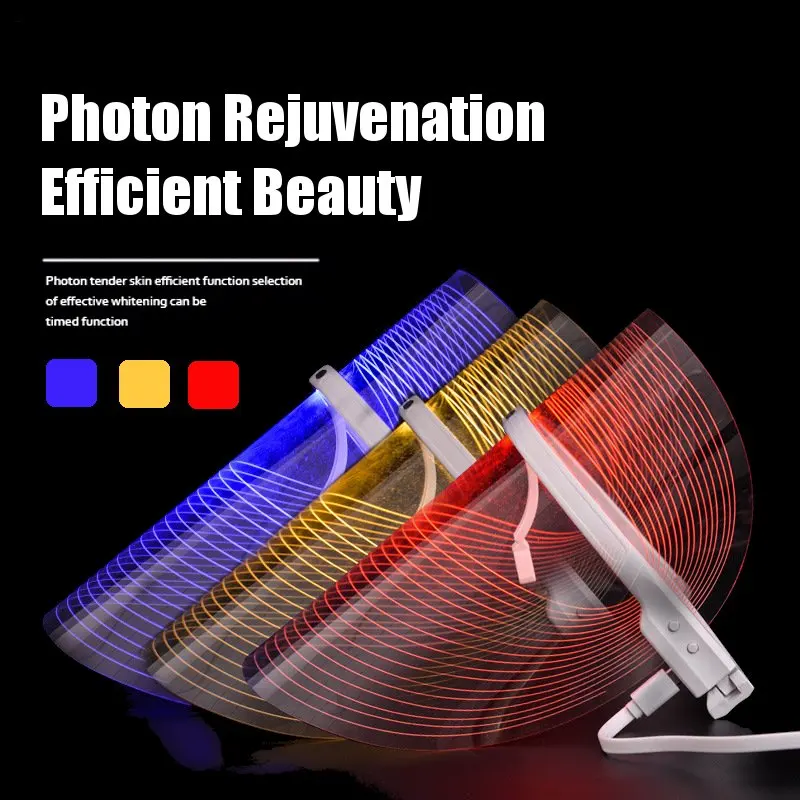 

New LED Facial Mask LED Photon Mask Rejuvenation Instrument Home Spectrometer Beauty Mask Electronic 3 Color Beauty Equipment
