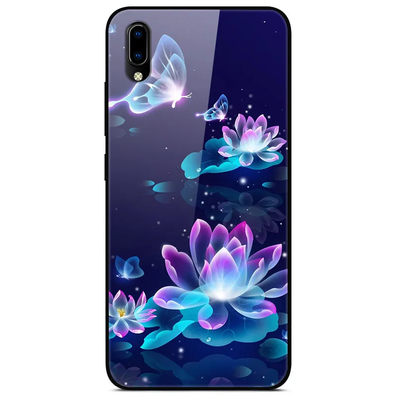 3 ДЛЯ Vivo Y91C чехол Модный стеклянный жесткий чехол для телефона для Vivo Y91i Y 91i Vivo91i Y 91C Мягкий ТПУ бампер на Vivo Y91C Coque - Цвет: 3