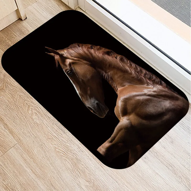 Кухонные коврики с рисунком лошадей резиновый напольный коврик нескользящий для