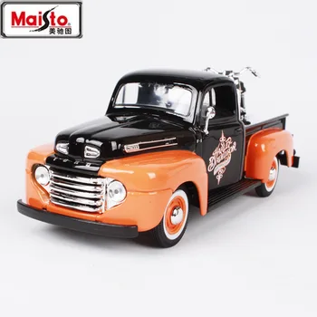 

MAISTO 1:24 FOD F-350 PICKUP + HALLEY Motorcycles Simulation Alloy Car Motorcycle Model Collection Metal Ornaments Gifts for Kid