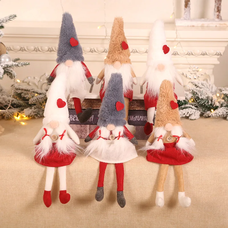 

37cm Christmas Decoration for Home Ornament Plush Doll Santa Clause Sitting Doll Desk Table Window Decor Kids Room Decor Toy