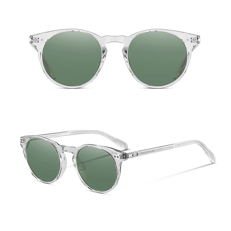 clear-green Винтажные Ретро Круглые Солнцезащитные очки О 'Мэлли OV5256 Кристен Стюарт поляризованные солнцезащитные очки для женщин и мужчин zonnebril heren - Цвет линз: clear-green