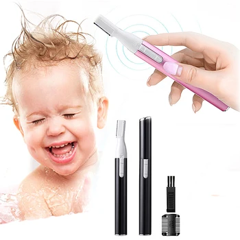 

Pink Black Men Women's Lady Face Hair Electric Eyebrow Trimmer Shaver Practical Electric Face Eyebrow Scissors Hair Trimmer