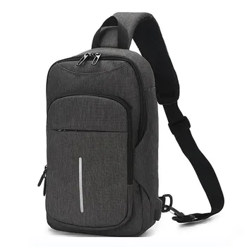

2019 Male Chest Bags Fashion USB Charging Crossbody Shoulder Bags Large Capacity Business Messenger Bag For Teenager Travel Bag