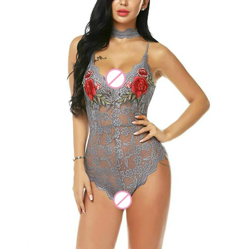 Прозрачный кружевной комплект нижнего белья для женщин с открытой спиной