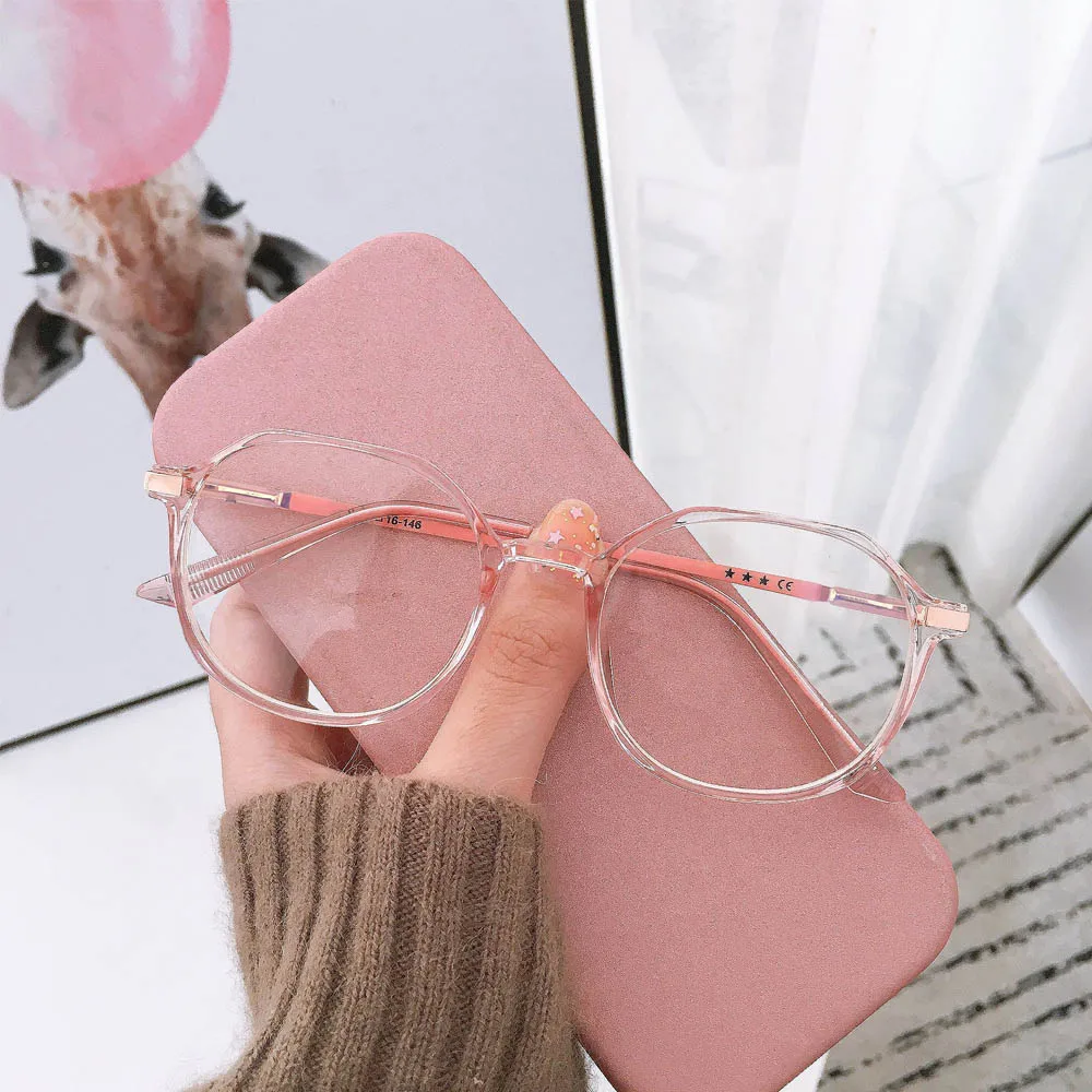 Vintage Polygon Irregular Women Prescription Eye Glasses Frame Metal