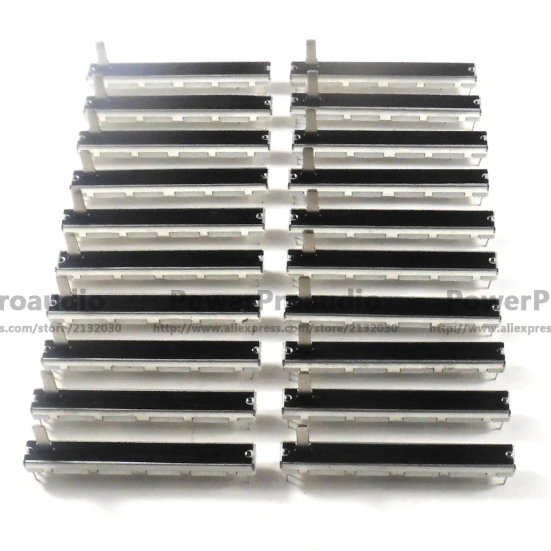 20pcs For Yamaha MG124CX Mixer Fader / Dual Potentiometer A20K Handle Length 15MM 6 feet 75MM / 20KAx2 audio mixer pot mixer fader