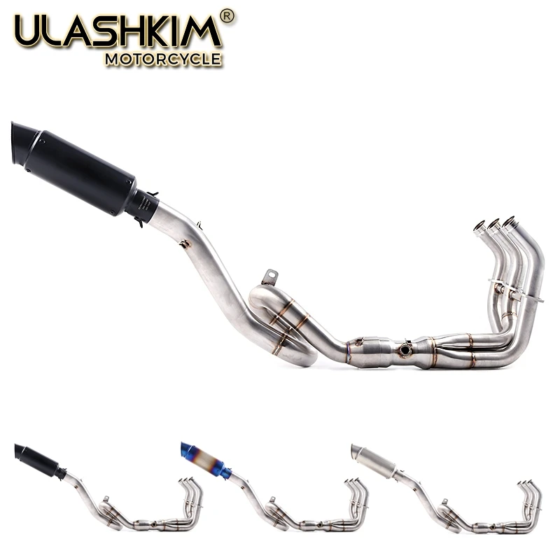 Motorcycle Exhaust Muffler Middle Pipe Full System For Yamaha MT09 FZ09