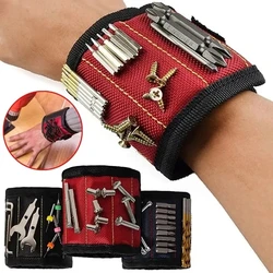 Sac à outils en forme de bracelet magnétique, solide, portable, pour vis, écrou, boulon, perceuse, kit de réparation, organisateur de rangement 