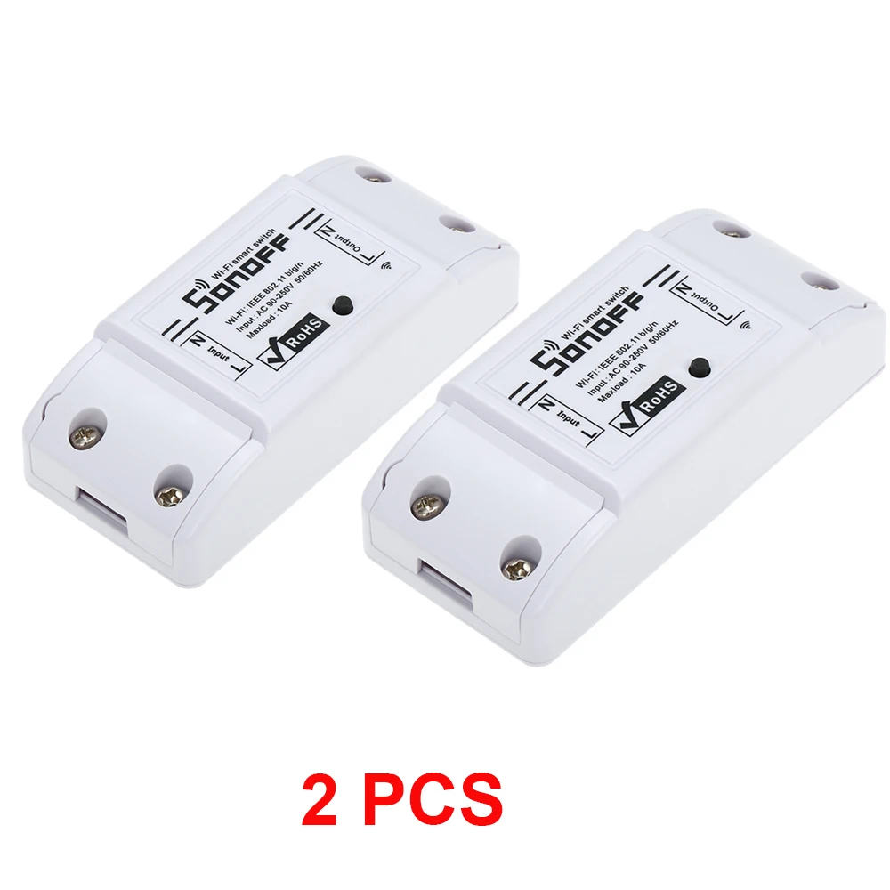 2/3/4/5/6/10/20 штук Sonoff Basic 10A/2200W Беспроводной пульт дистанционного управления таймер переключатель Wi-Fi Смарт-модуль автоматизации для Alexa Google Home - Комплект: 2 pcs Basic