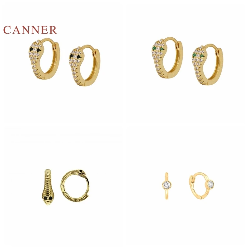 Женские сережки CANNER из настоящего 925 пробы серебряные серьги в стиле ретро с