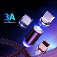 3а 1 м Магнитный USB кабель type C кабель передачи данных Быстрая зарядка линия универсальный кабель для передачи данных для Xiaomi huawei P20 P30