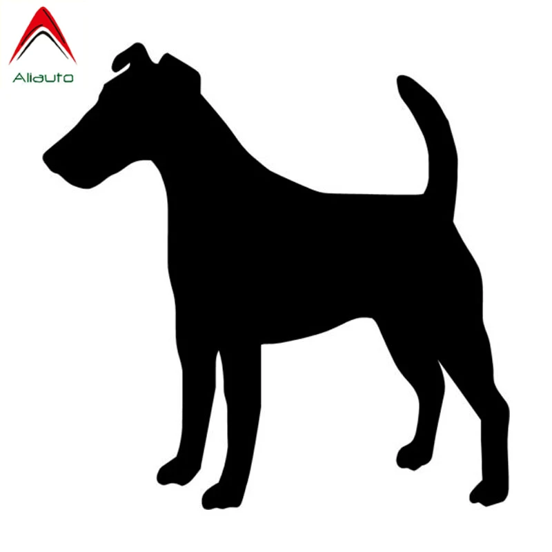 Aliauto Silhouette Car Stickers Smooth Fox Terrier Dog PVC Waterproof Reflective Decal Accessories Black/Silver 14cm*14cm | Автомобили и