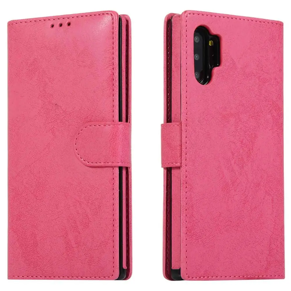 pink Съемный чехол-кошелек для samsung S8 S9 Vegan из искусственной кожи 2 в 1 чехол-книжка на магните для телефона samsung Galaxy S10 Plus чехол - Цвет: pink