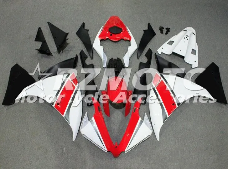 Литья под давлением ABS Обтекатели комплект подходит для YAMAHA YZF-R1 2009 2010 2011 2012 2013 09, 10, 11, 12, 13, 14, боди, комплект красного и белого цвета