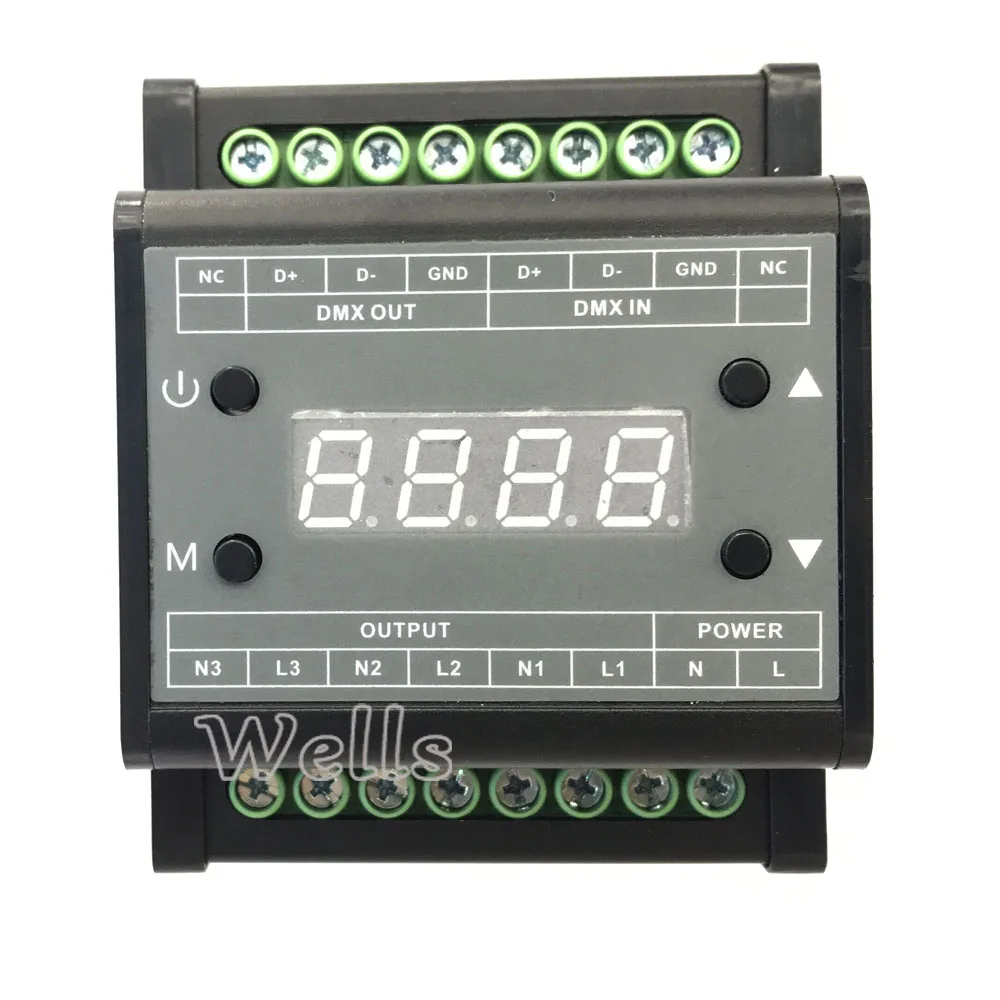  DMX302 led DMX triac dimmer brightness controller AC90V-240V Output 3channels 1A/CH High voltage le - 32822841266