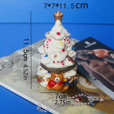 white tree 11cm Европейский стиль, керамический чехол для рождественской елки, украшения для дома, фарфор, украшение, аксессуары, подарок для девочек - Цвет: white tree 11cm