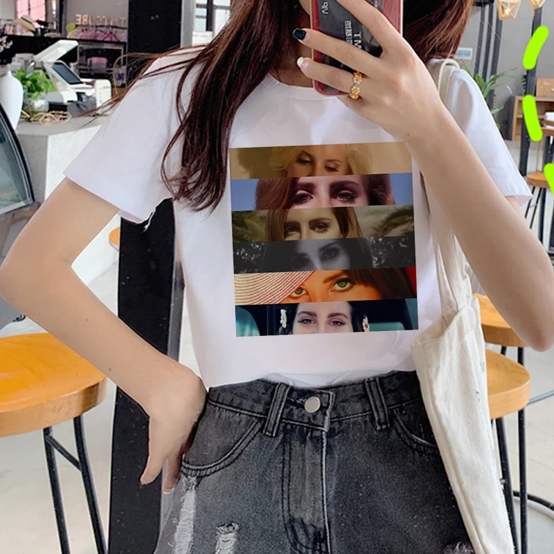 Lana Del Rey Harajuku Ullzang T-s0hirts Женская забавная футболка для фанатов с принтом 90s графическая Красивая майка корейский стиль футболки женские