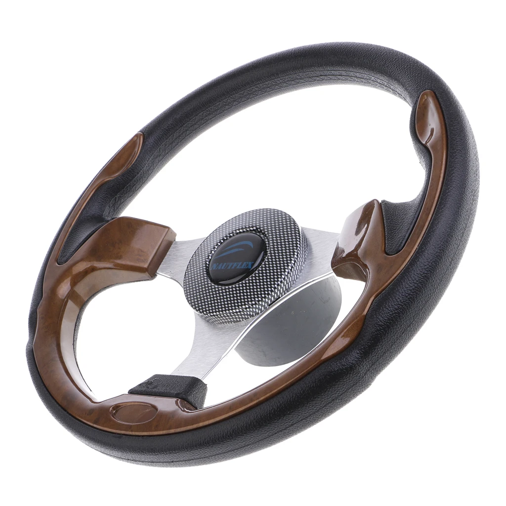 320mm Aluminum Alloy Marine Boat Pontoon Steering Wheel 3 Spoke 3/4
