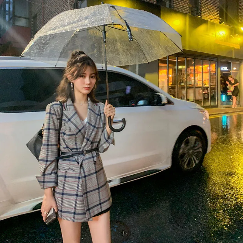 

Korean-style British Style Loose-Fit Suit Women's 2019 Summer Wear New Products Contrast Color Pattern Casual Versatile Suit Jac