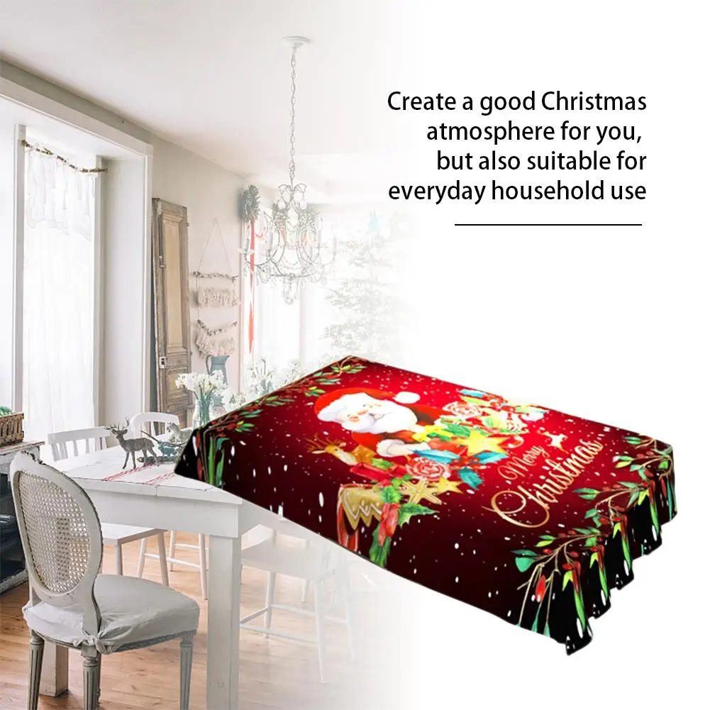 New Year Christmas Table Cloth Dinner Party Digital Printing Table Set Rectangular Tablecloth Table Cover Decorations