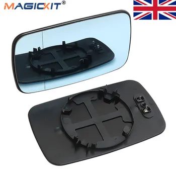 

MagicKit Car Side Rearview Mirror Glass Blue Lens With Heated Function for BMW E46 3 Series 97-03 E39 98-05 Rear View Mirrors