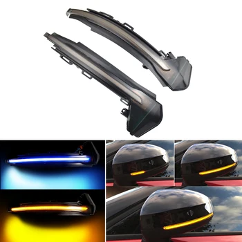 

LED Dynamic Turn Signal Yellow Blue Light Car Side Wing Rear View Mirror Sequential Indicator Blinker For Audi A1 8X 2011-2017