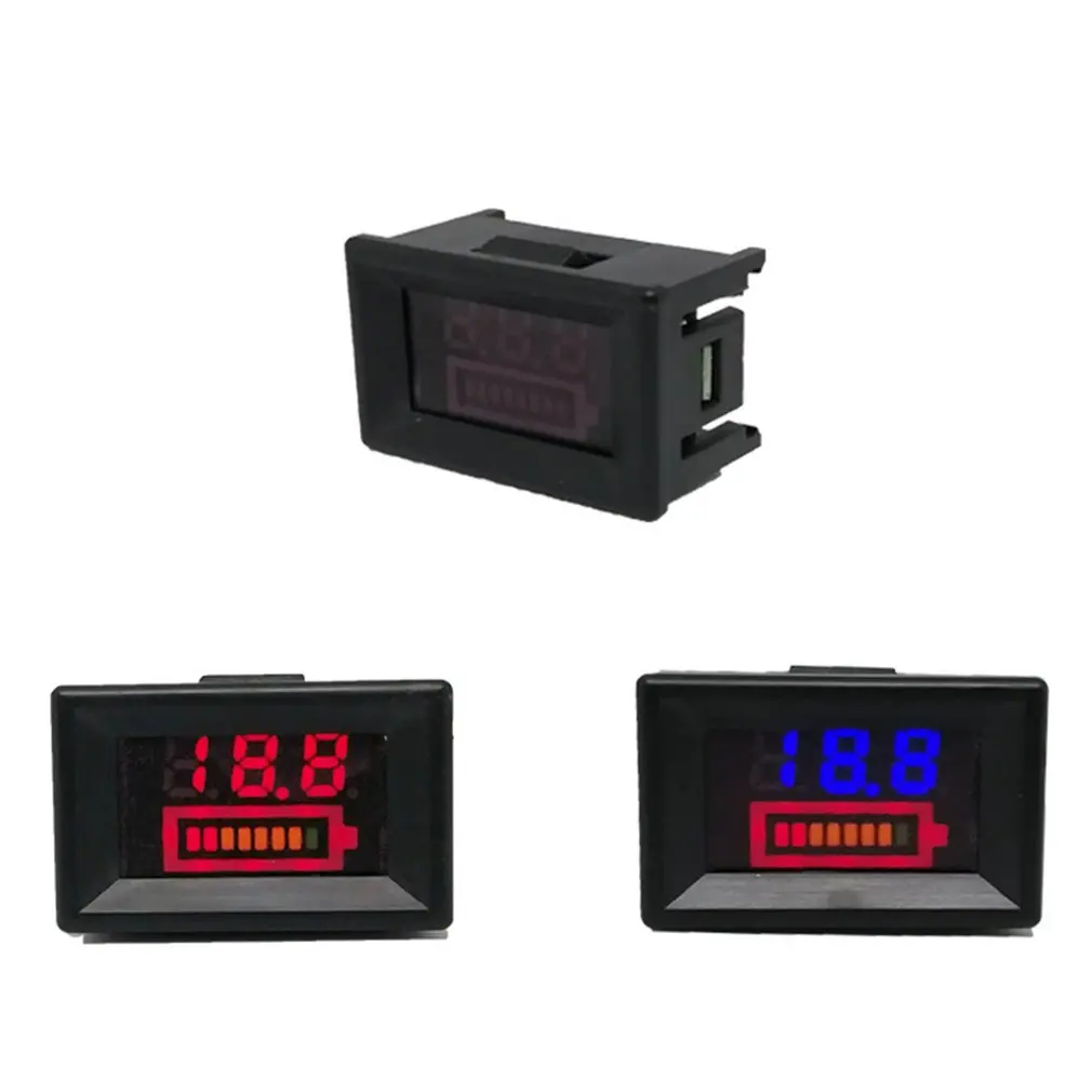 0.36inch 5-130V Battery Charge Level Indicator Battery Tester Lithium Battery Capacity Meter LED Tester Voltmeter Dual Display