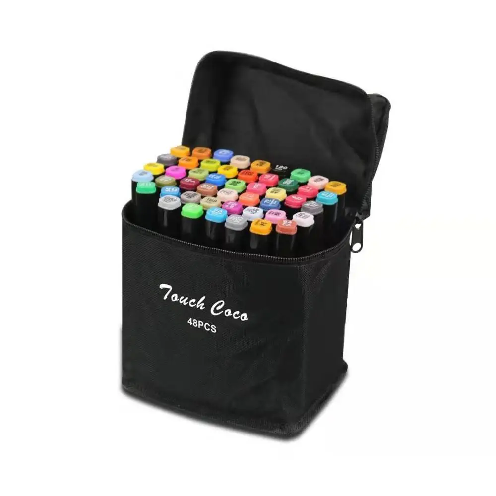 

48 Color double-headed marker pen set Drawing pen Touch double-headed color student art drawing hand drawing moving cartoon pen