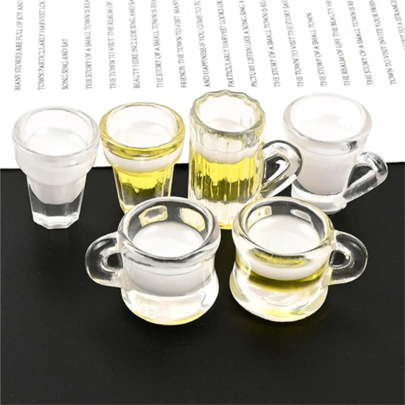 Julie Wang 10PCS Resin Beer Cup Charms Mixed Artificial Mug Milk Jewelry Making Accessory Dollhouse Decor | Украшения и