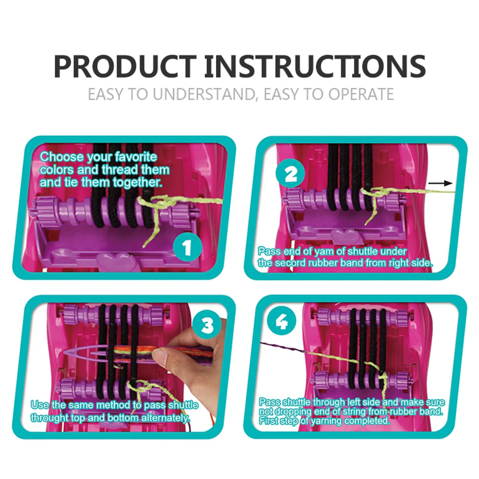 Knitting Machine Knitting Hairband Machine DIY Hand Knitting Maker for Beginners Kids Adults Girls Pretend Beauty Toy