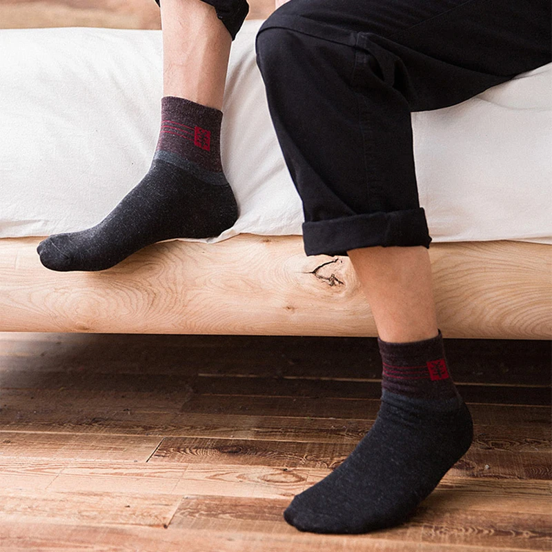 10Pairs/lot Wool Socks Man Warm Long Men's Socks Crew Casual Business Socks Male Autumn Winter Calcetines Mujer