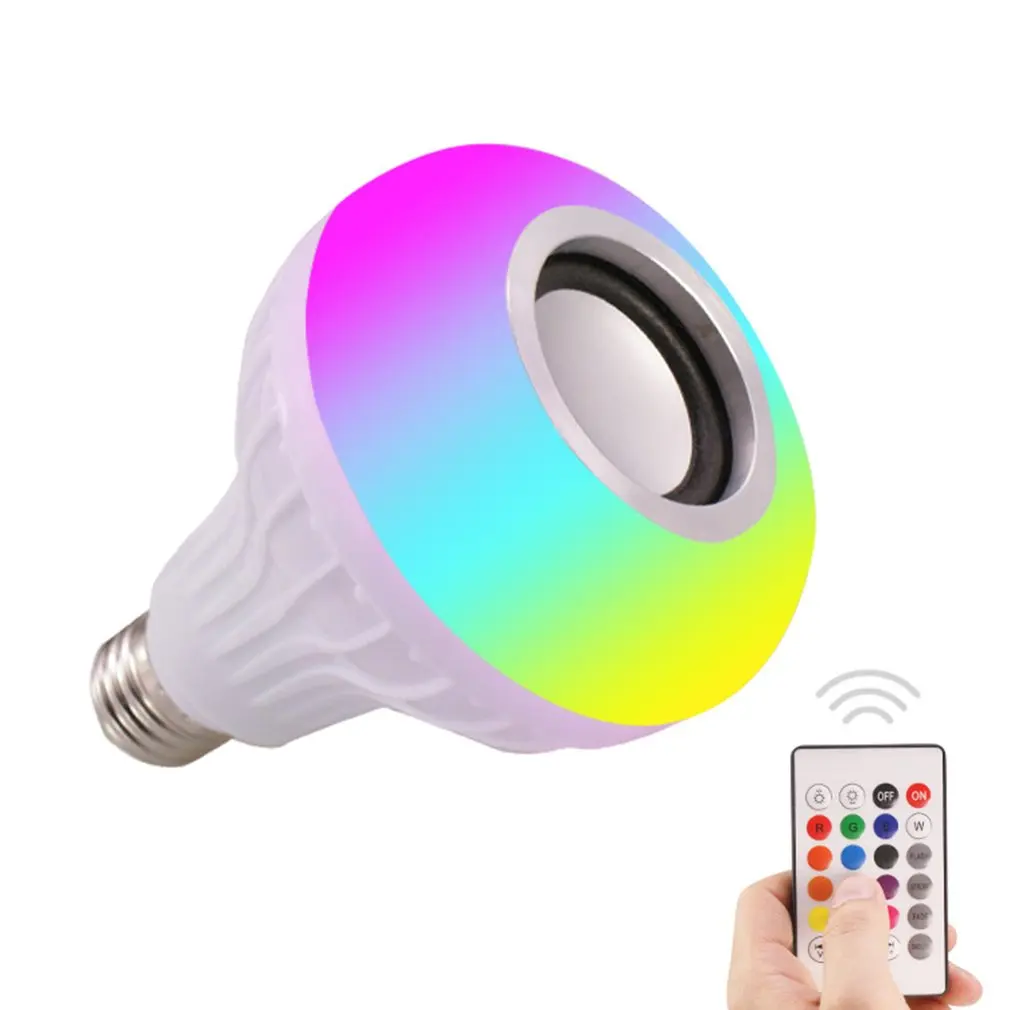 

Smart Music Light Bulb Led Colorful Speaker Bulb E27 Wireless Remote Control Audio Bulb 12W 220V RGB Bulb Light Music Player New