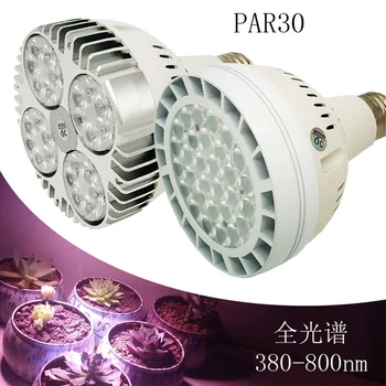 

30W 24W par30 LED E27 Spotlight Sunlike Grow Light Full spectrum Indoor Phyto Lamp Veg Plant Growing Lamp Built IN Cooling Fan