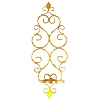 

Home Decor Hotel Candlestick Wrought Iron Anti Rust Living Room Candle Holder Party Hanging Wall Retro Foldable Wedding Bedroom