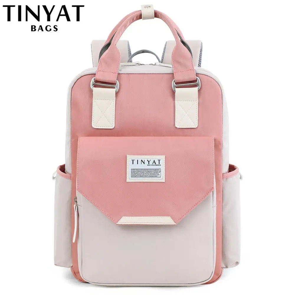 TINYAT Candy, Женский тканевый рюкзак, водонепроницаемый, feminina, рюкзак для ноутбука, 15, розовый, пэчворк, школьные рюкзаки, сумки для девочек-подро... TINYAT Candy, Женский тканевый рюкзак, водонепроницаемый, feminina, рюкзак для ноутбука, 15, розовый, пэчворк, школьные рюкзаки, сумки для девочек-подро...