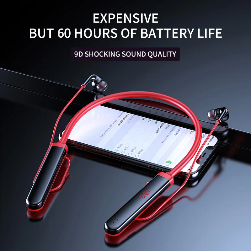 Беспроводная гарнитура магнитные наушники с шейным ремешком 600 мА/ч Bluetooth 5 0