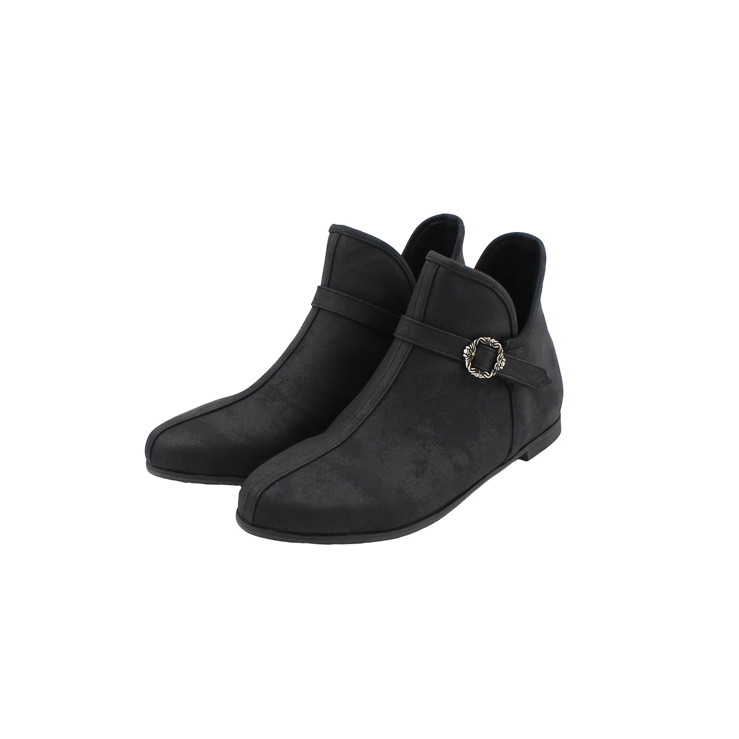 

Women's boots / leather / solid color / buckle / sewing line / neutral / large size / 2019 winter new fashion boots