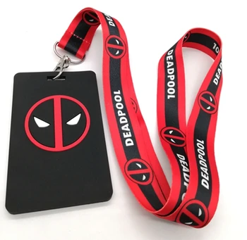 

1 pcs Deadpool lanyard Card Holders Bank Neck Strap Card Bus ID Holders Rope Key Chain Gift A9