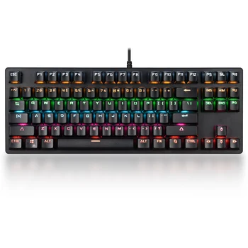 

Gaming Mechanical Keyboard Game Anti-ghosting RGB Mix Backlit Blue Switch 87key Gaming Keyboard For PC Gamer Laptop Tablet Deskt