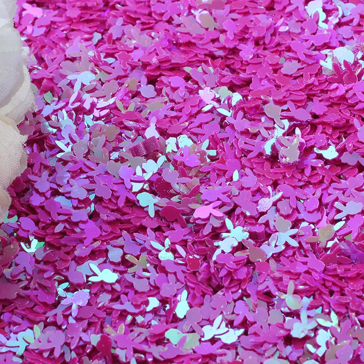 AB rose red 5 мм Кролик Форма ПВХ свободные блестки пайетки для дизайна ногтей маникюр ремесла DIY шитье свадебные конфетти украшения 10 г - Цвет: AB rose red
